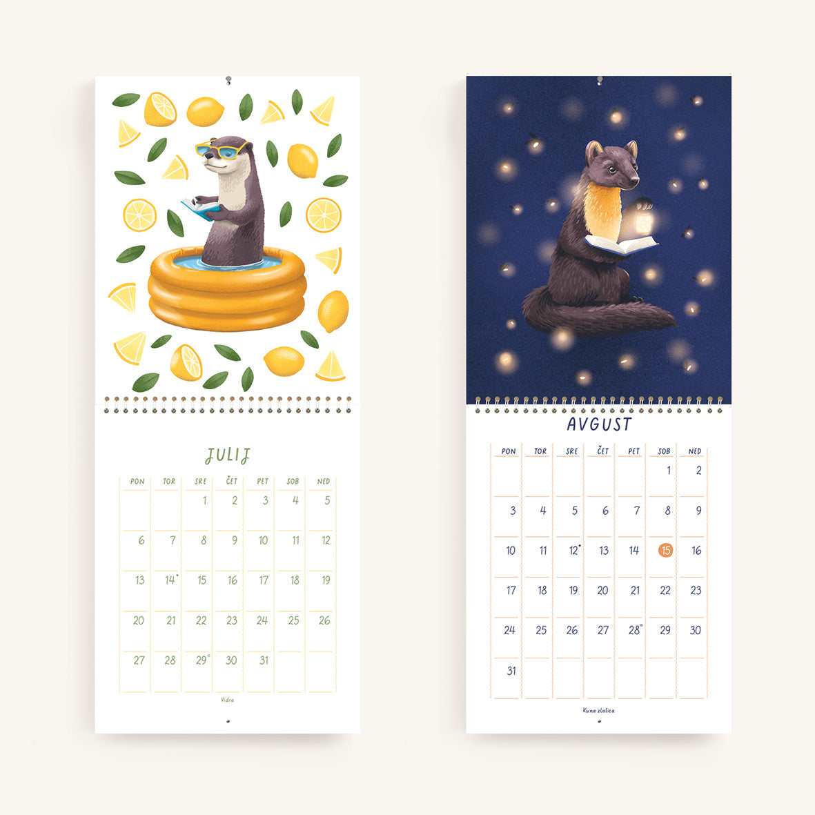 Med knjigami - Stenski koledar 2026