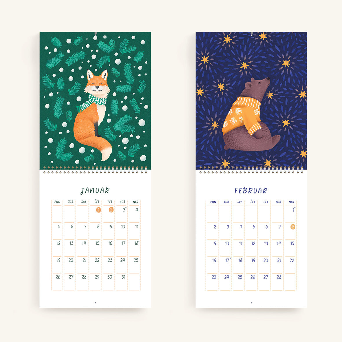 Igrivi svet živali - Stenski koledar 2026