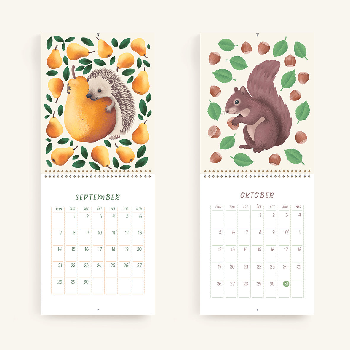 Igrivi svet živali - Stenski koledar 2026