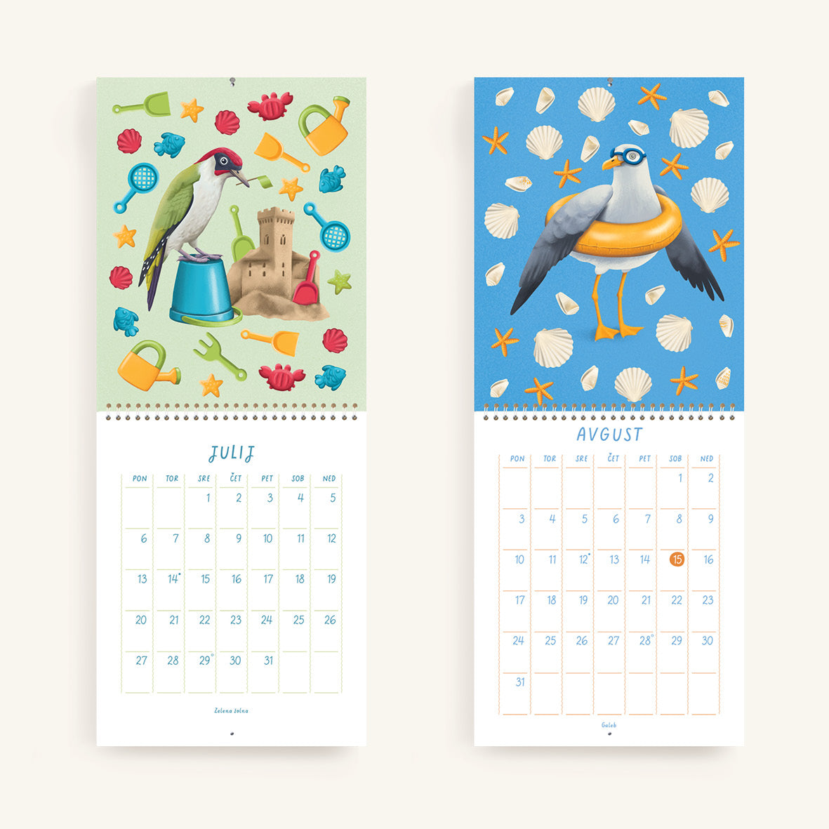 Igrive ptice - Stenski koledar 2026