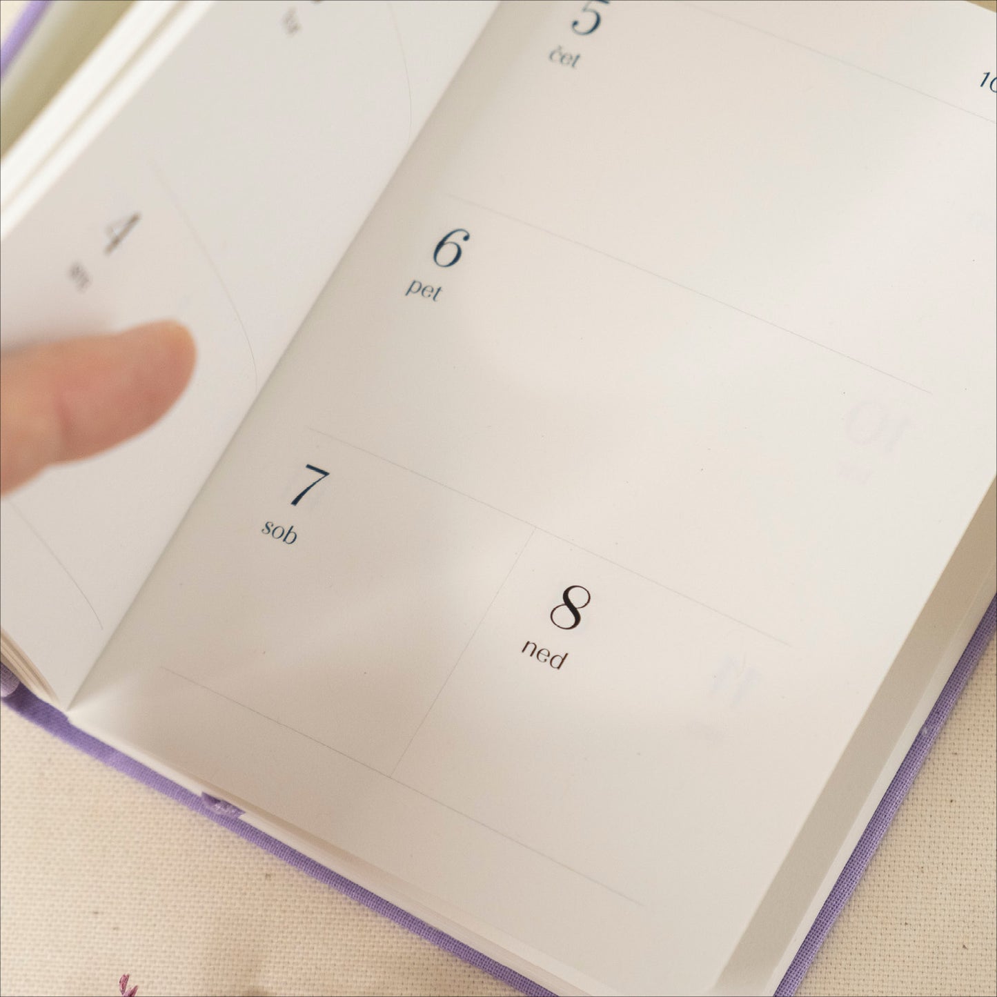 Vijoličen Planer 2026, A6 z vezenino