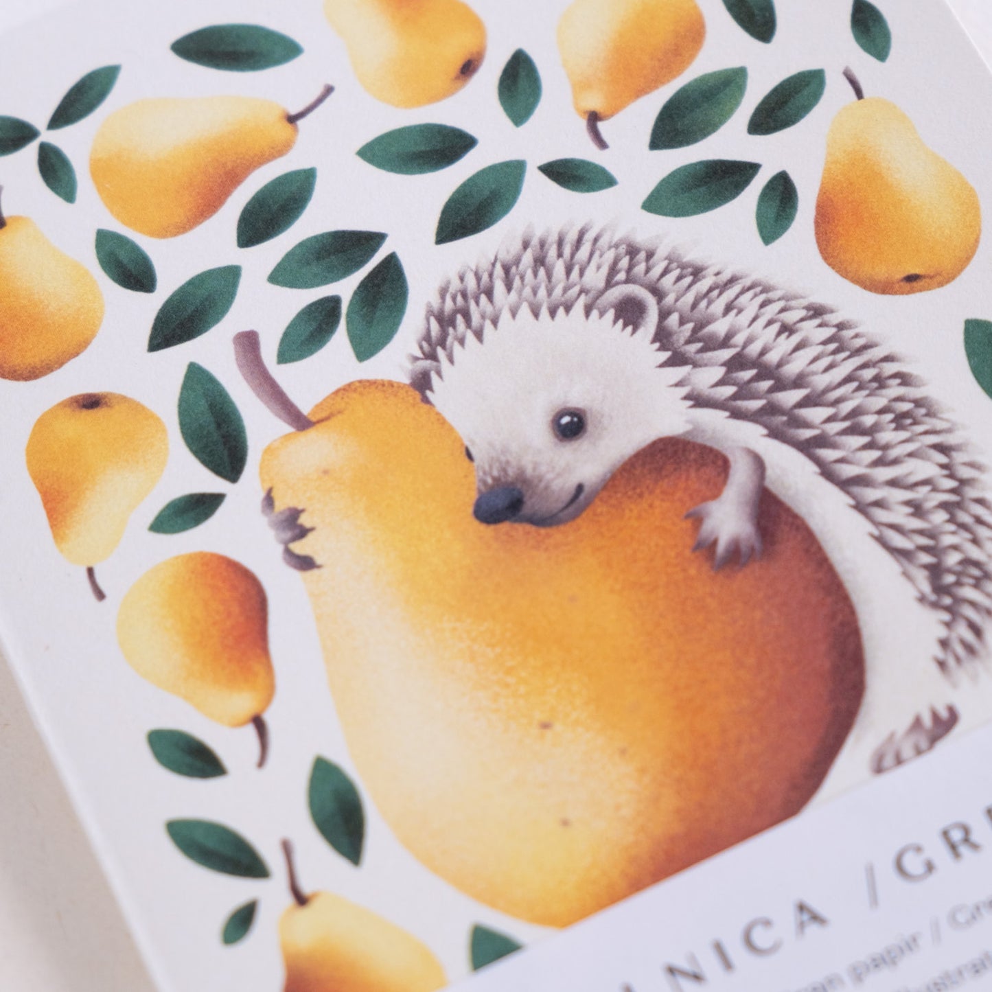 Voščilnica - Ježek s hruško