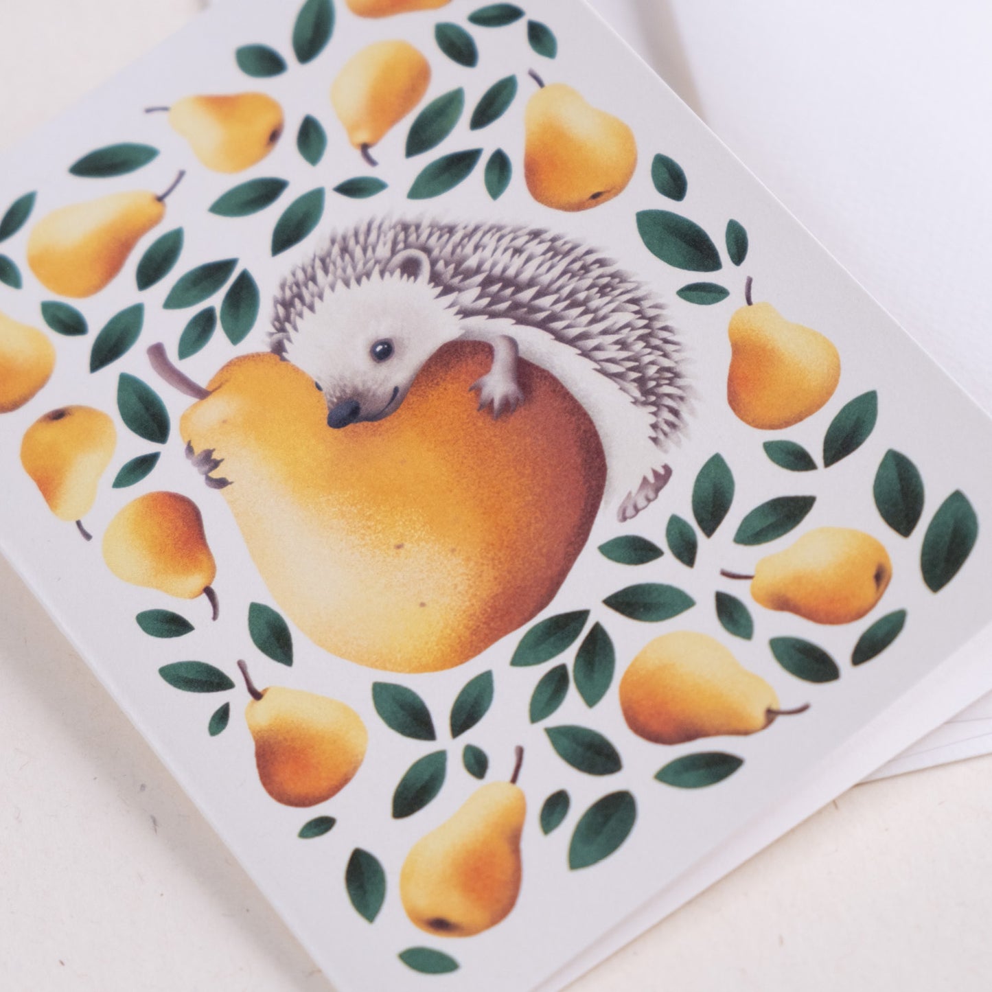 Voščilnica - Ježek s hruško