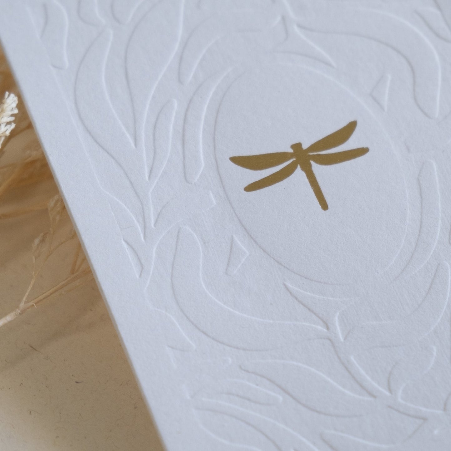 Voščilnica z zlatim in slepim tiskom - Kačji pastir