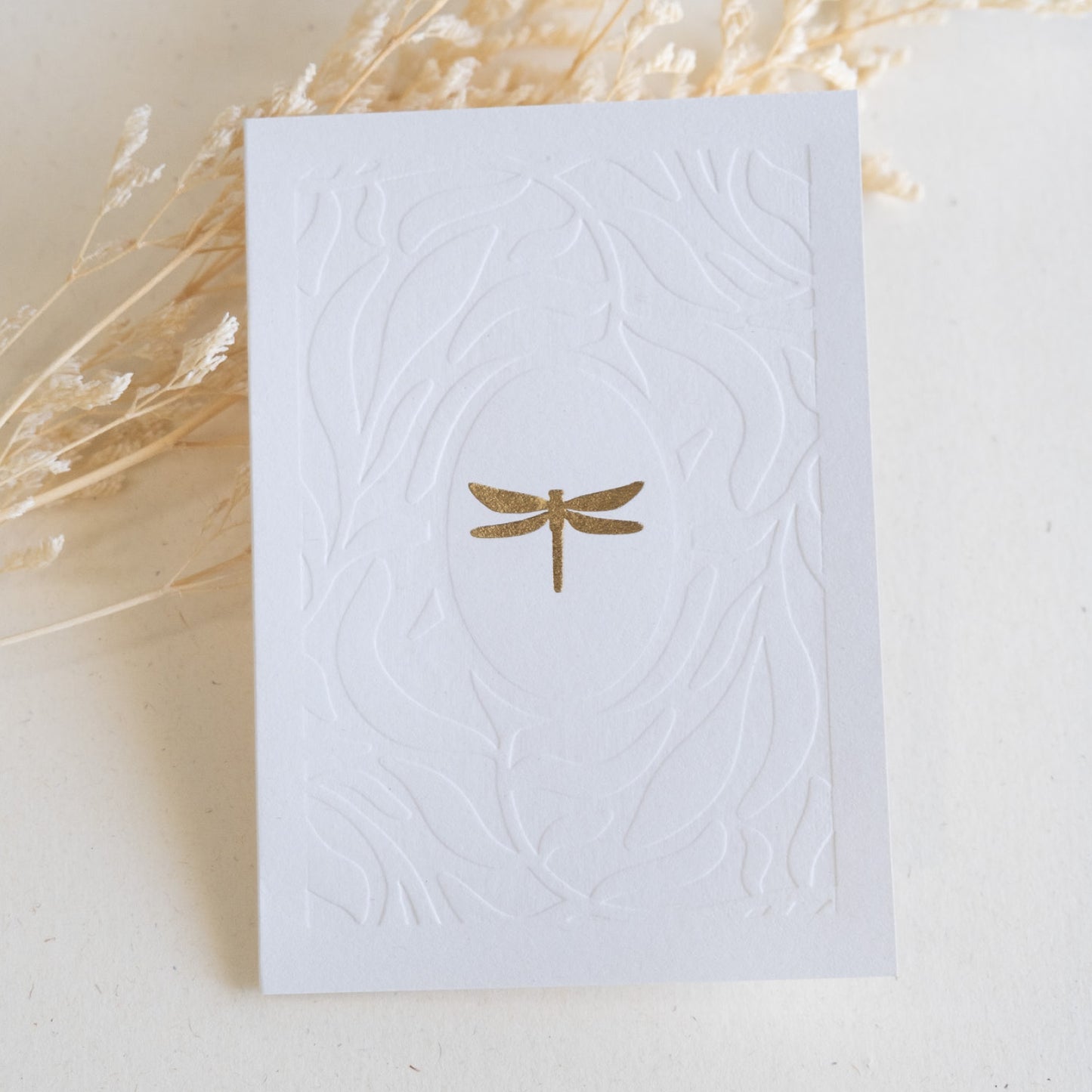 Voščilnica z zlatim in slepim tiskom - Kačji pastir