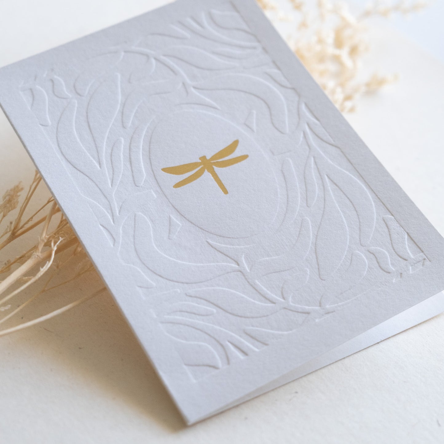 Voščilnica z zlatim in slepim tiskom - Kačji pastir