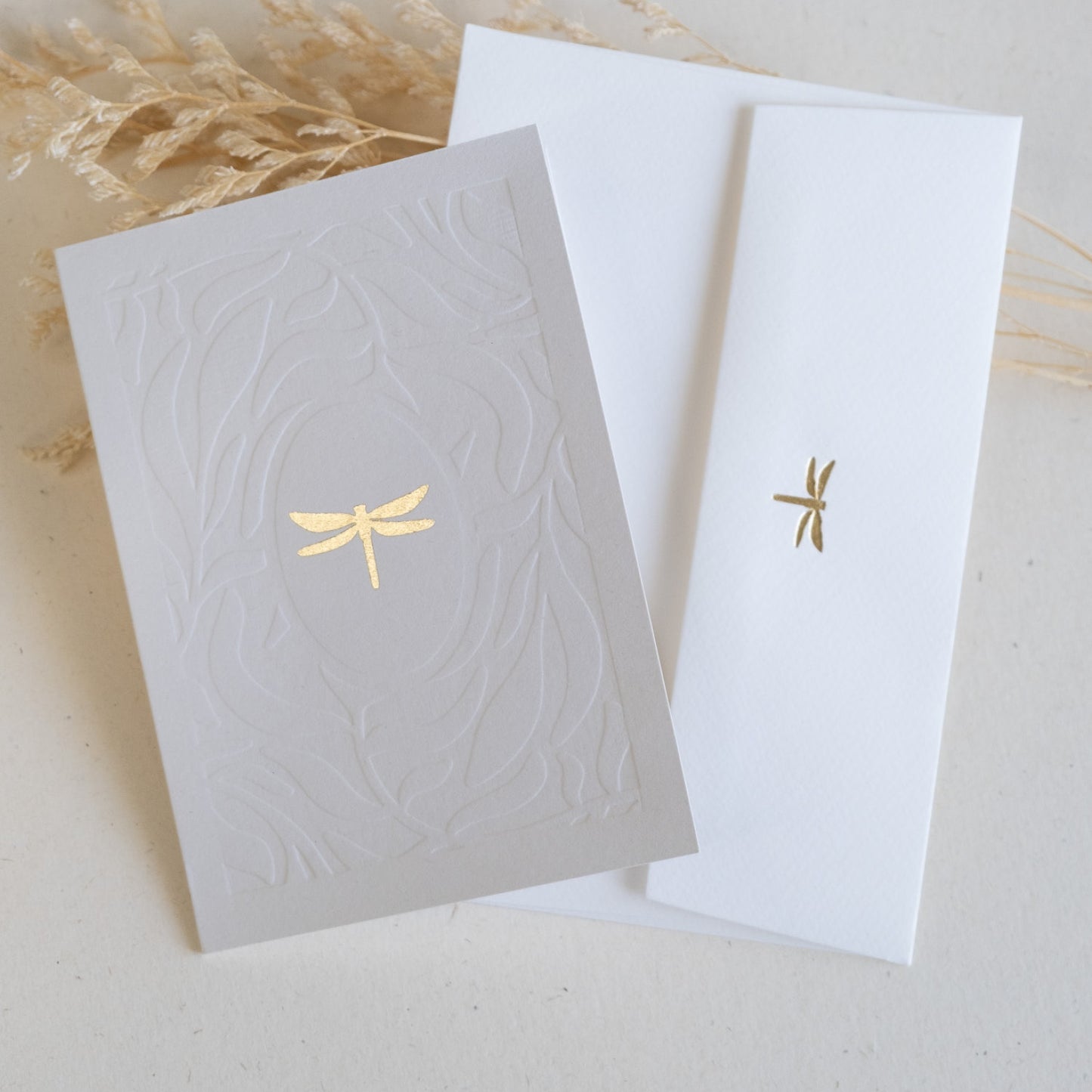 Voščilnica z zlatim in slepim tiskom - Kačji pastir