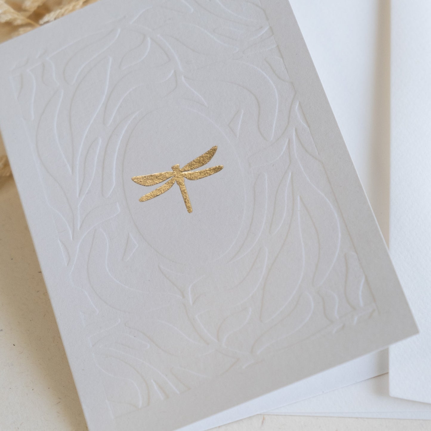 Voščilnica z zlatim in slepim tiskom - Kačji pastir