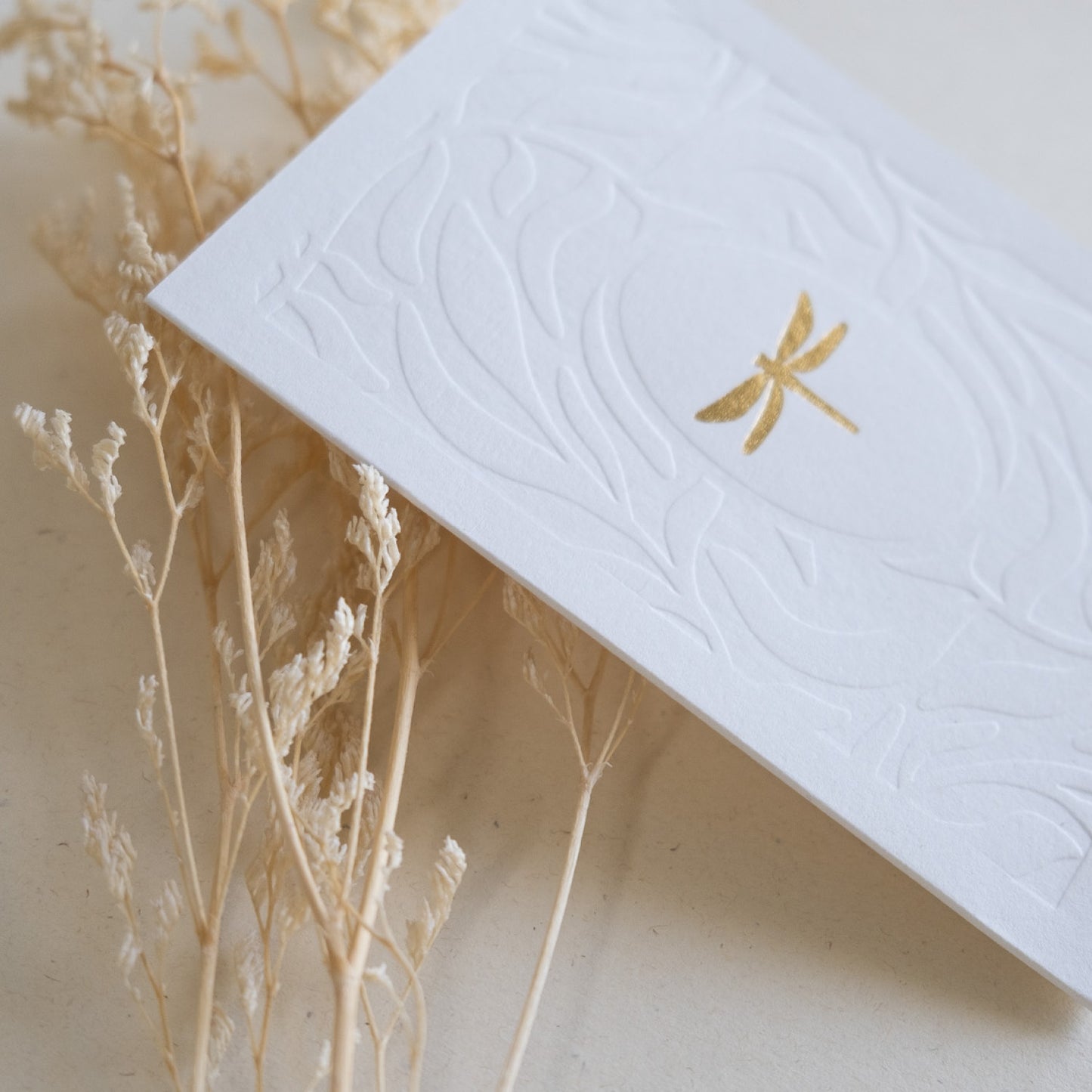 Voščilnica z zlatim in slepim tiskom - Kačji pastir