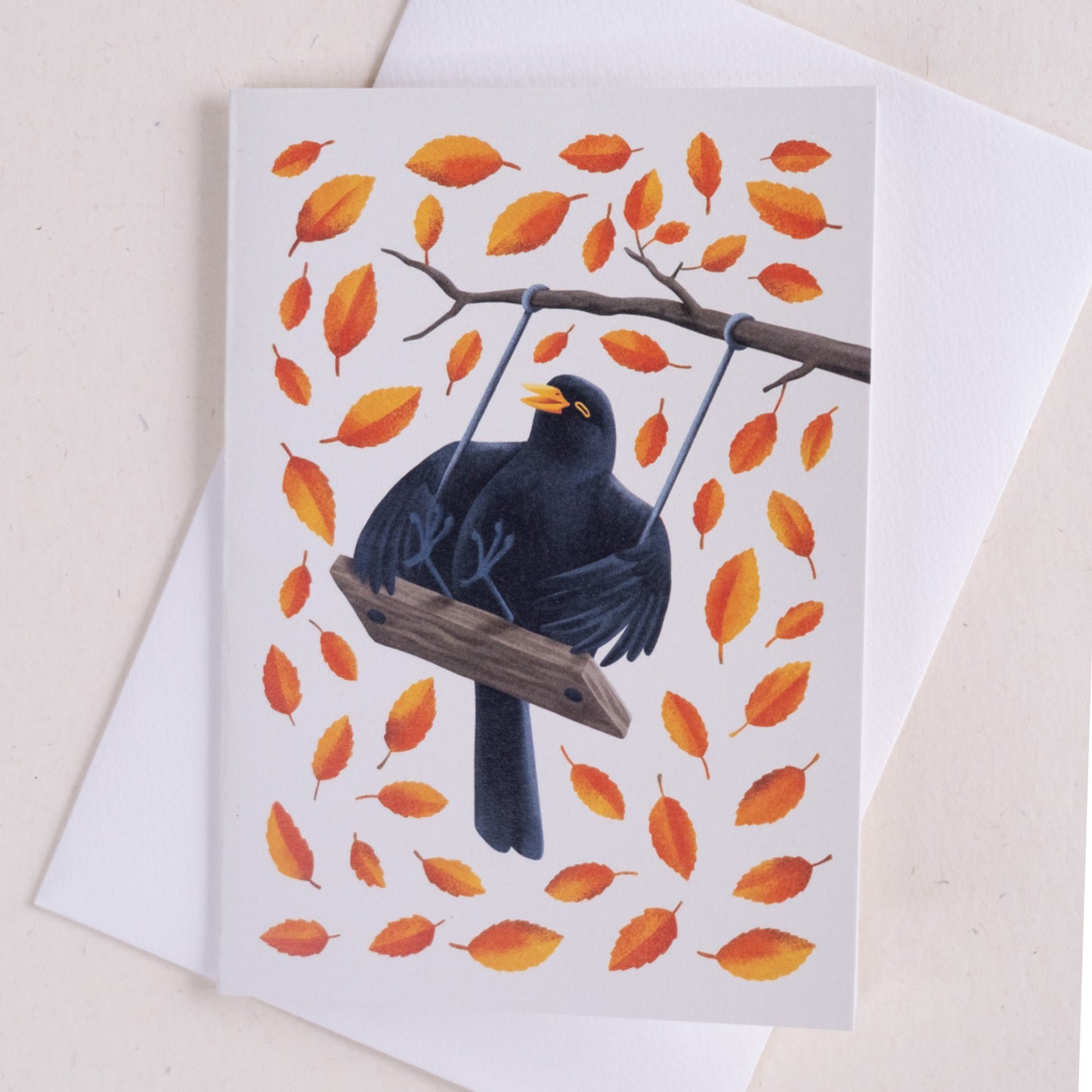 Voščilnica - Kos na gugalnici