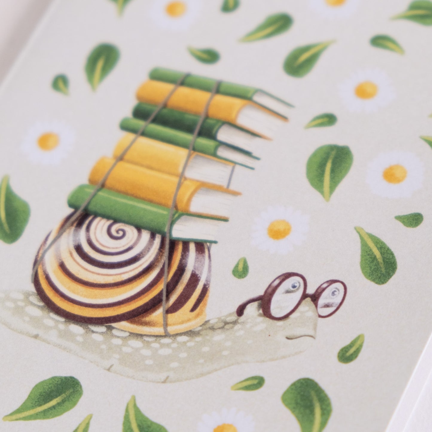 Voščilnica - Polžek s knjigami